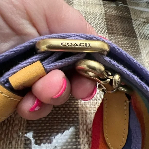 Coach Pride Multicolor Bag Strap with Gold Accents - Picture 3 of 5